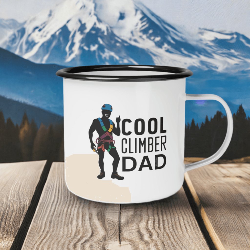 Cool Climber Dad Enamel Cup - Dyno Sky