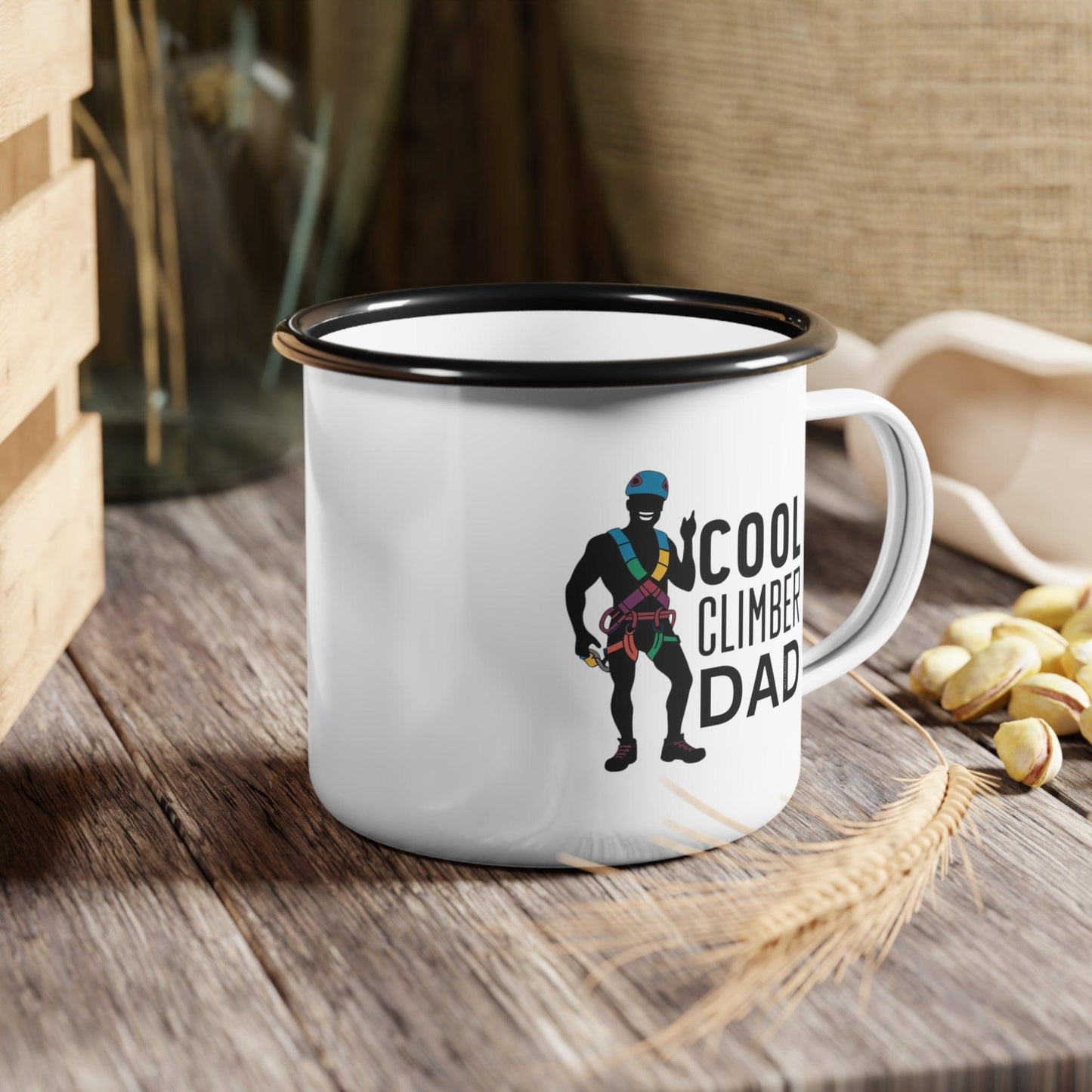 Cool Climber Dad Enamel Cup - Dyno Sky