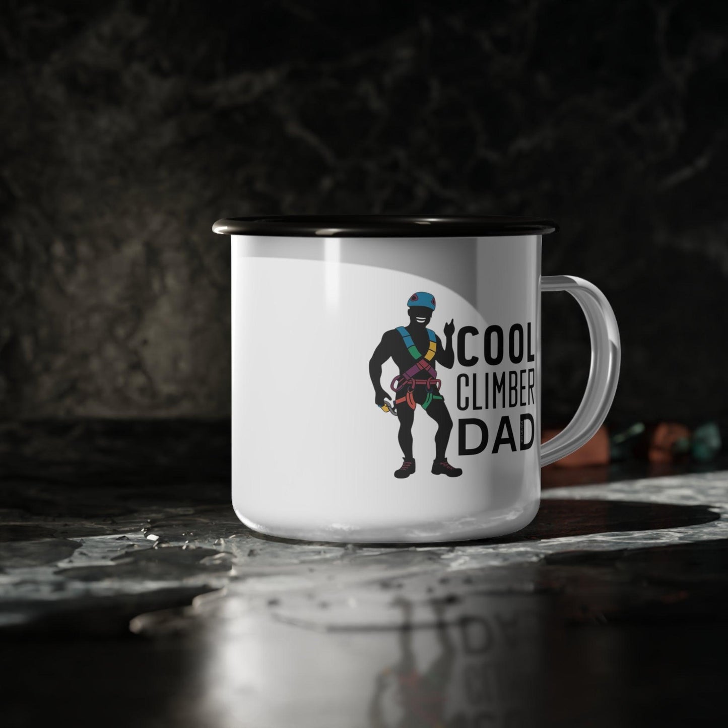 Cool Climber Dad Enamel Cup - Dyno Sky