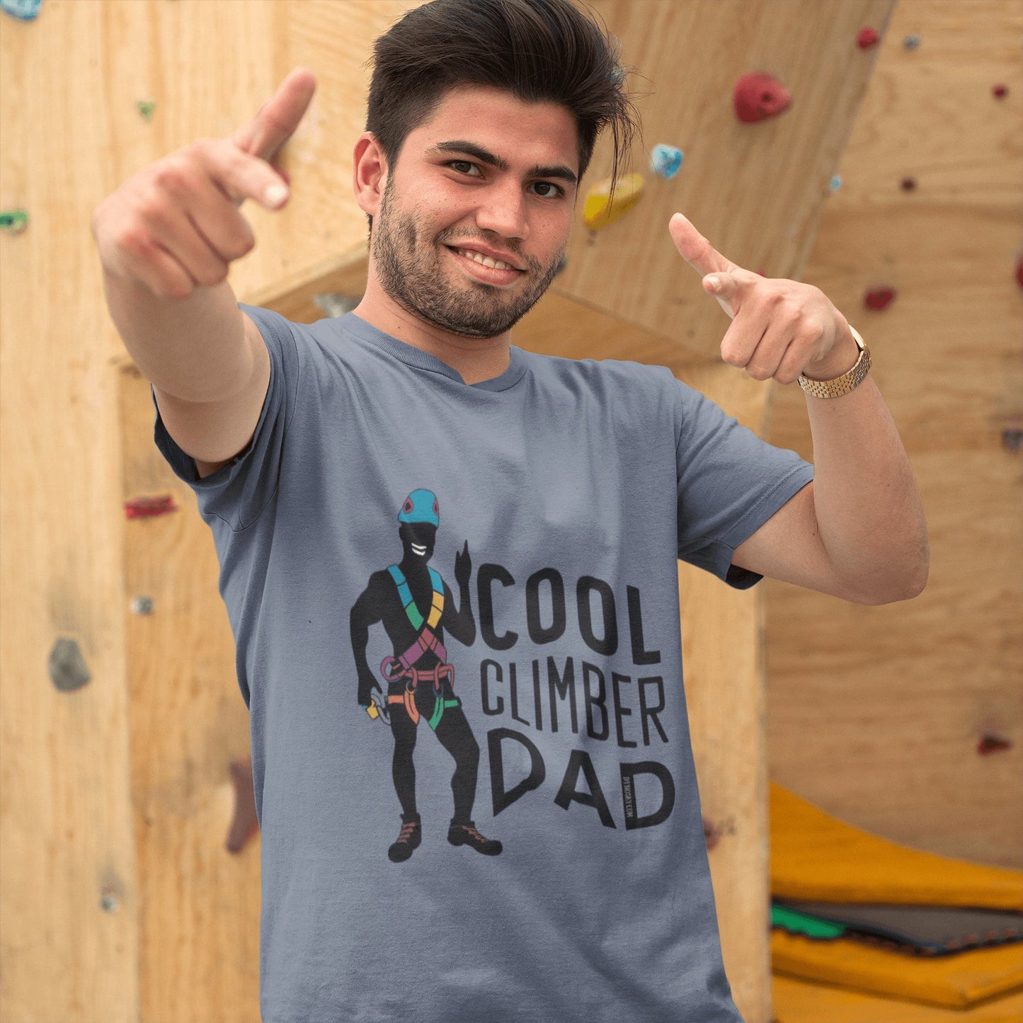 Cool Climber Dad Heather Shirt - Dyno Sky