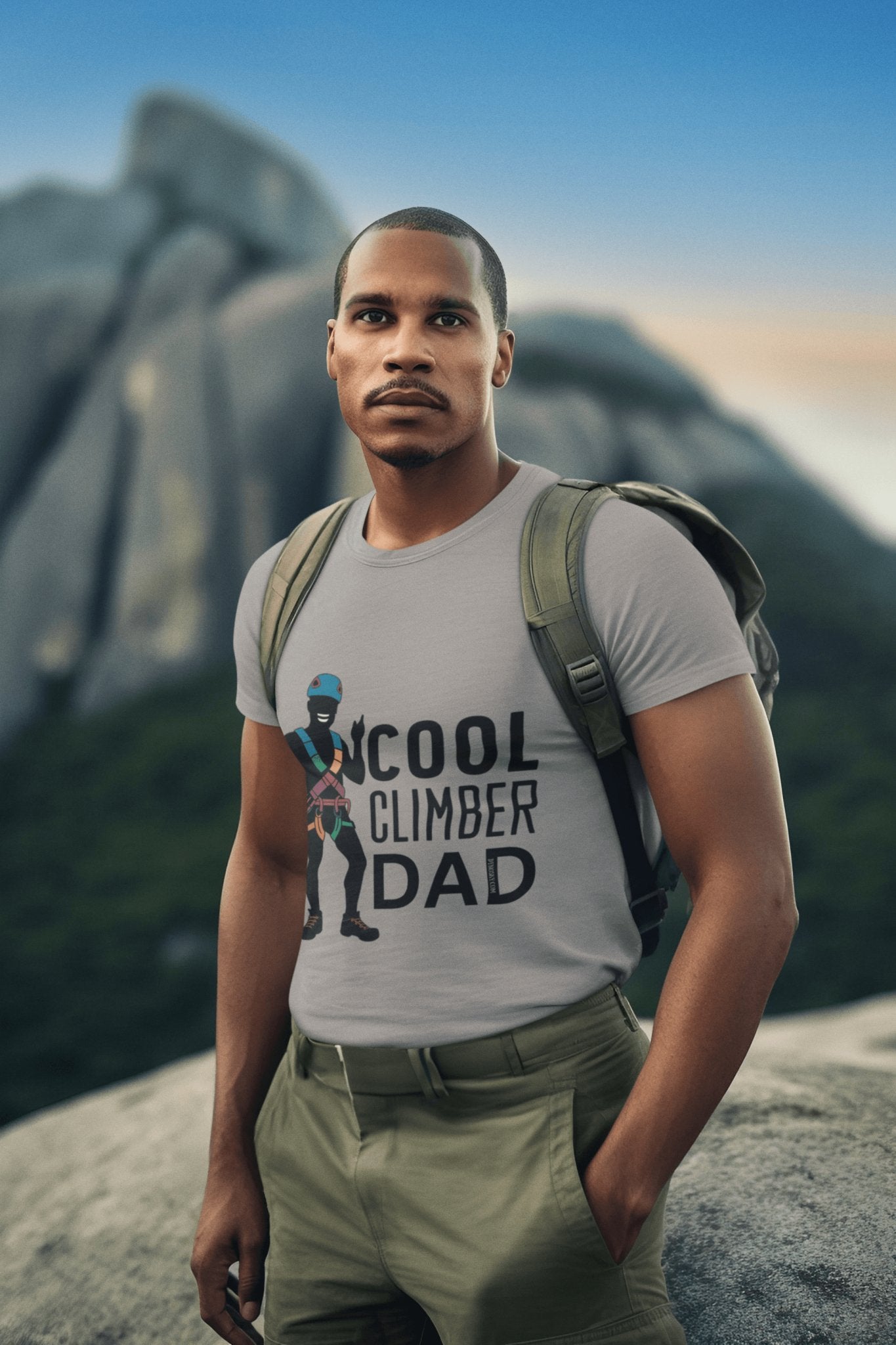 Cool Climber Dad Heather Shirt - Dyno Sky