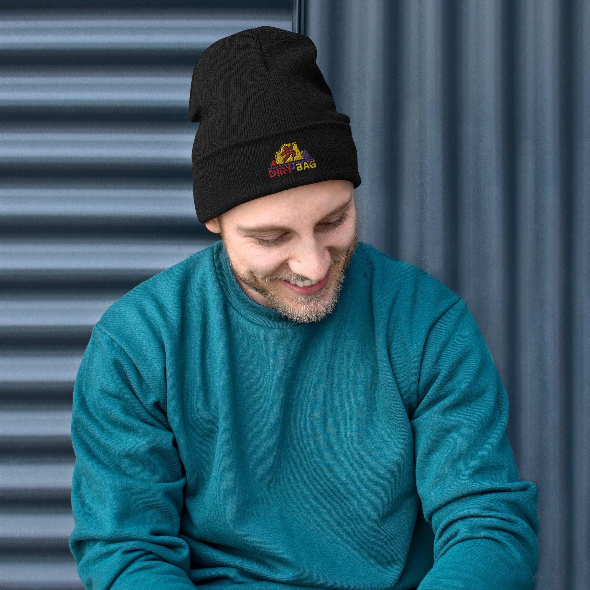 Dirt Bag Embroidered Beanie - Dyno Sky