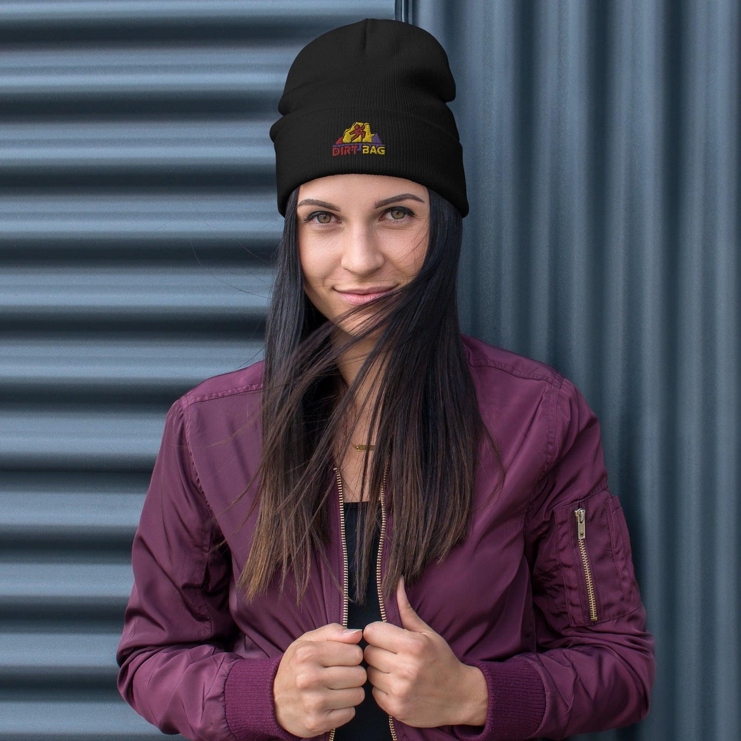 Dirt Bag Embroidered Beanie - Dyno Sky