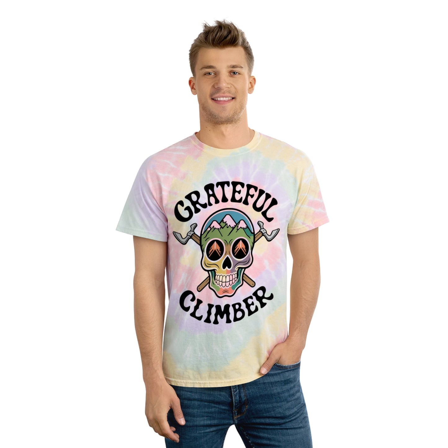 Grateful Climber Tie - Dye Tee - Dyno Sky