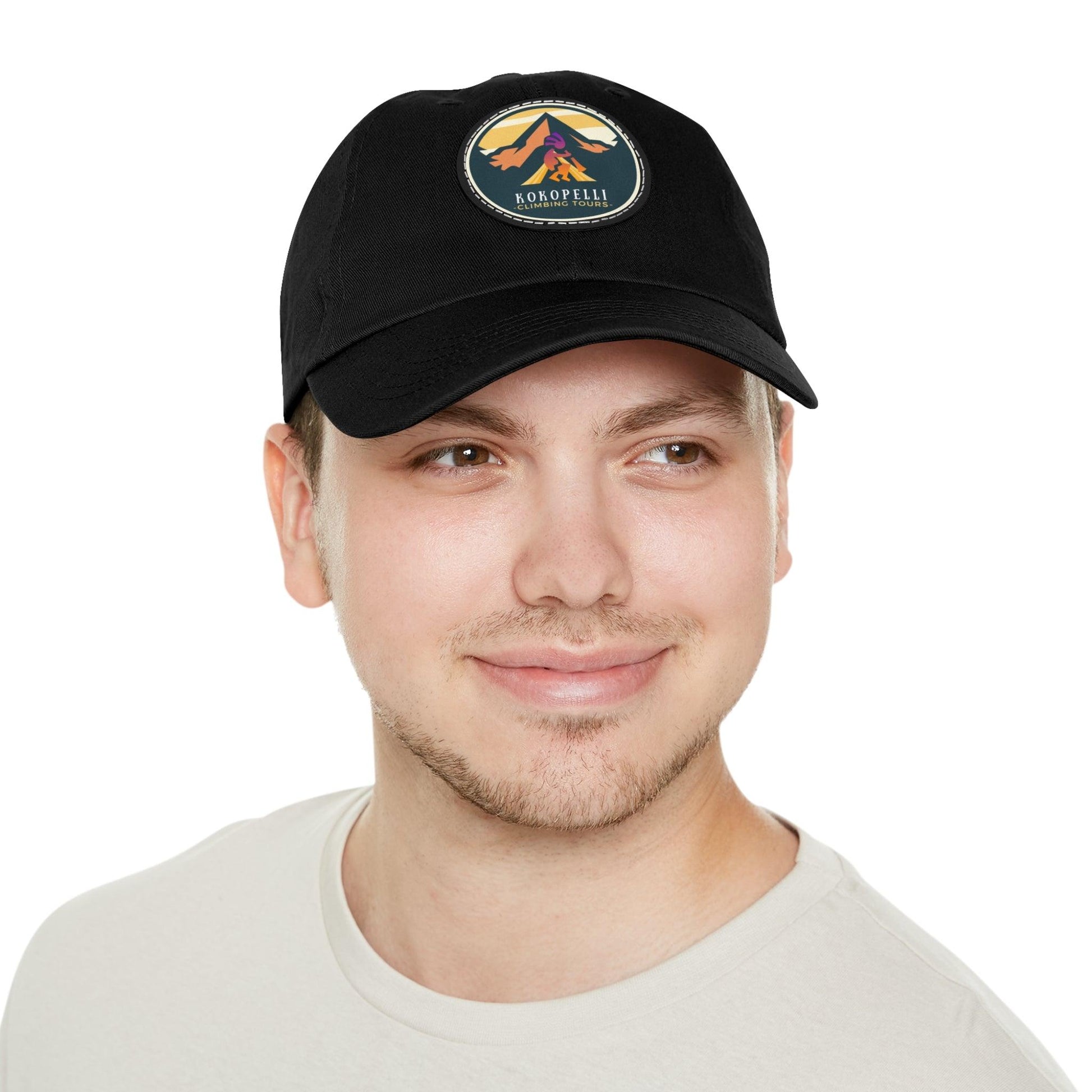 Kokopelli Climbing Leather Patch Hat - Dyno Sky