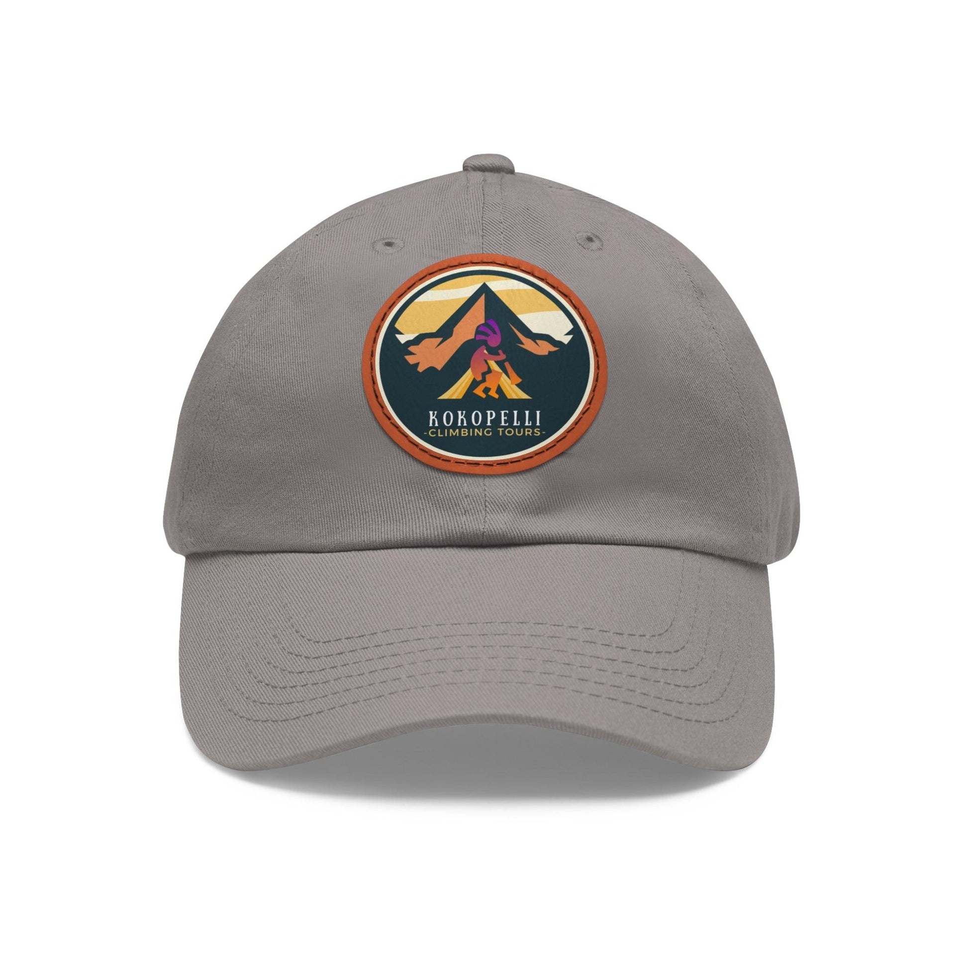 Kokopelli Climbing Leather Patch Hat - Dyno Sky