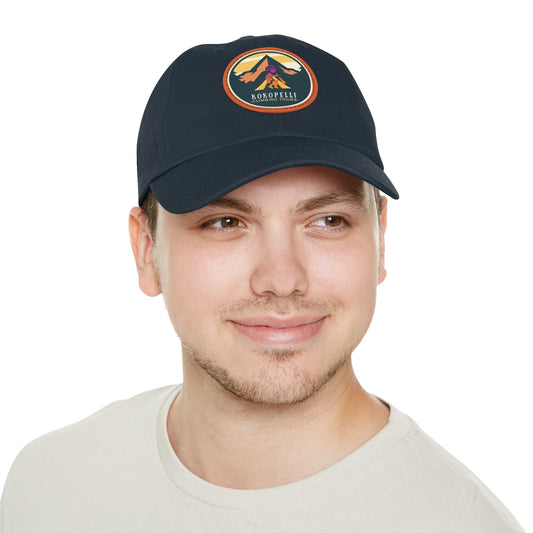 Kokopelli Climbing Leather Patch Hat - Dyno Sky