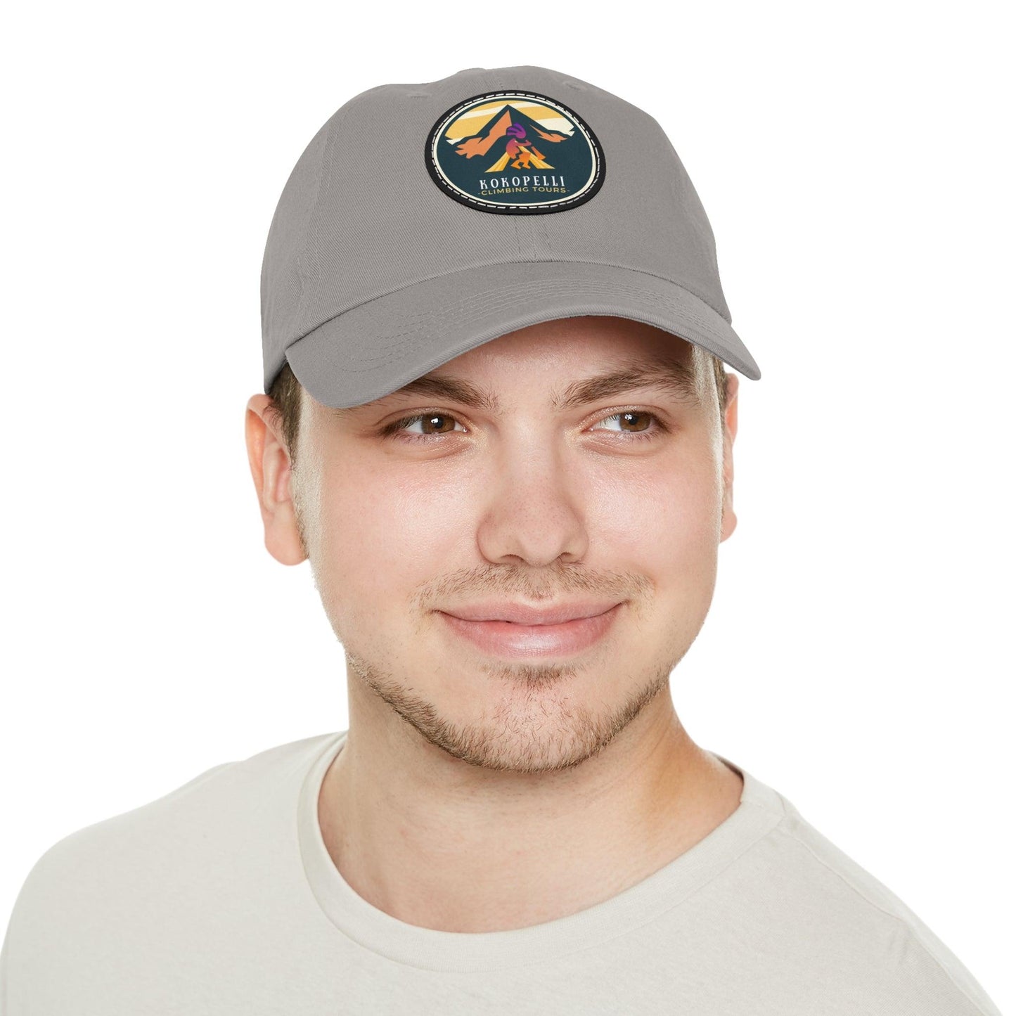 Kokopelli Climbing Leather Patch Hat - Dyno Sky