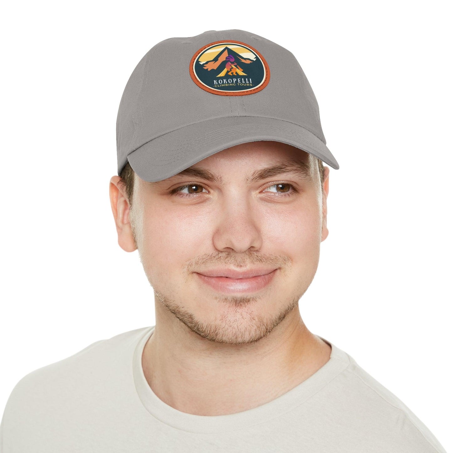 Kokopelli Climbing Leather Patch Hat - Dyno Sky