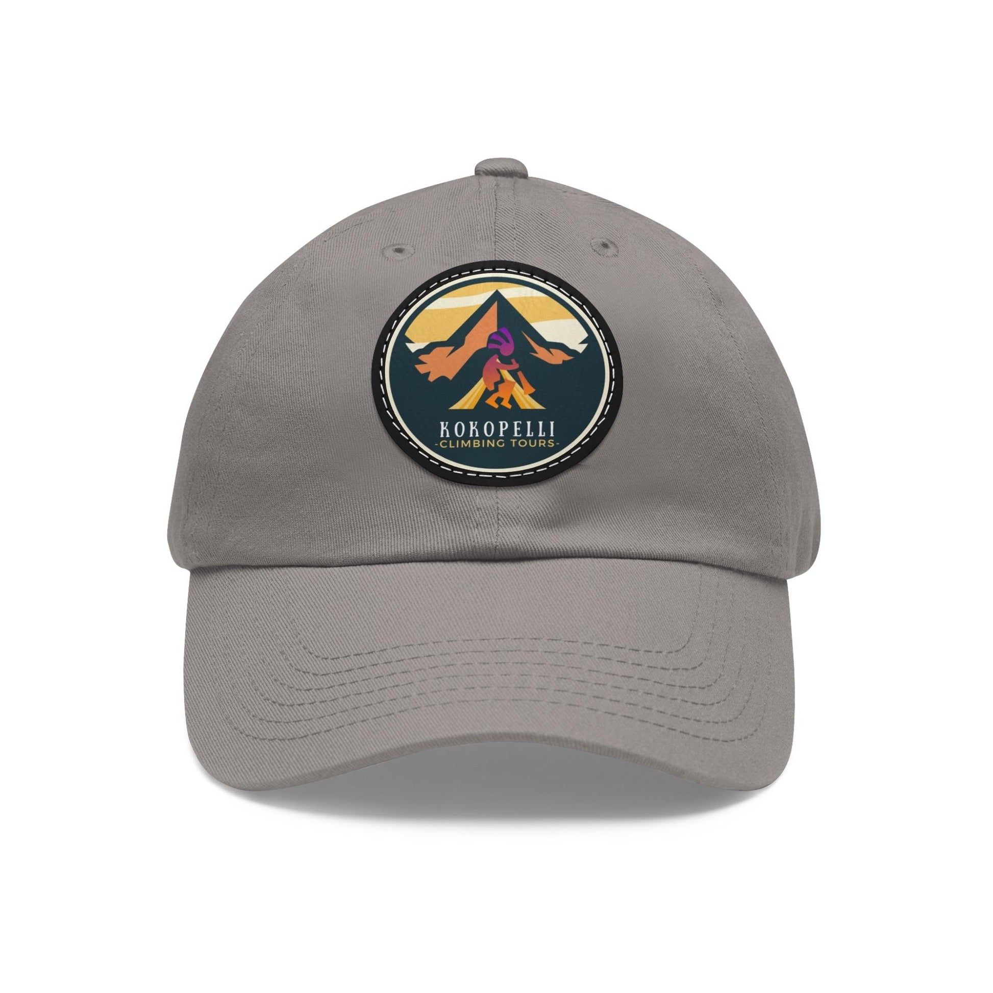 Kokopelli Climbing Leather Patch Hat - Dyno Sky