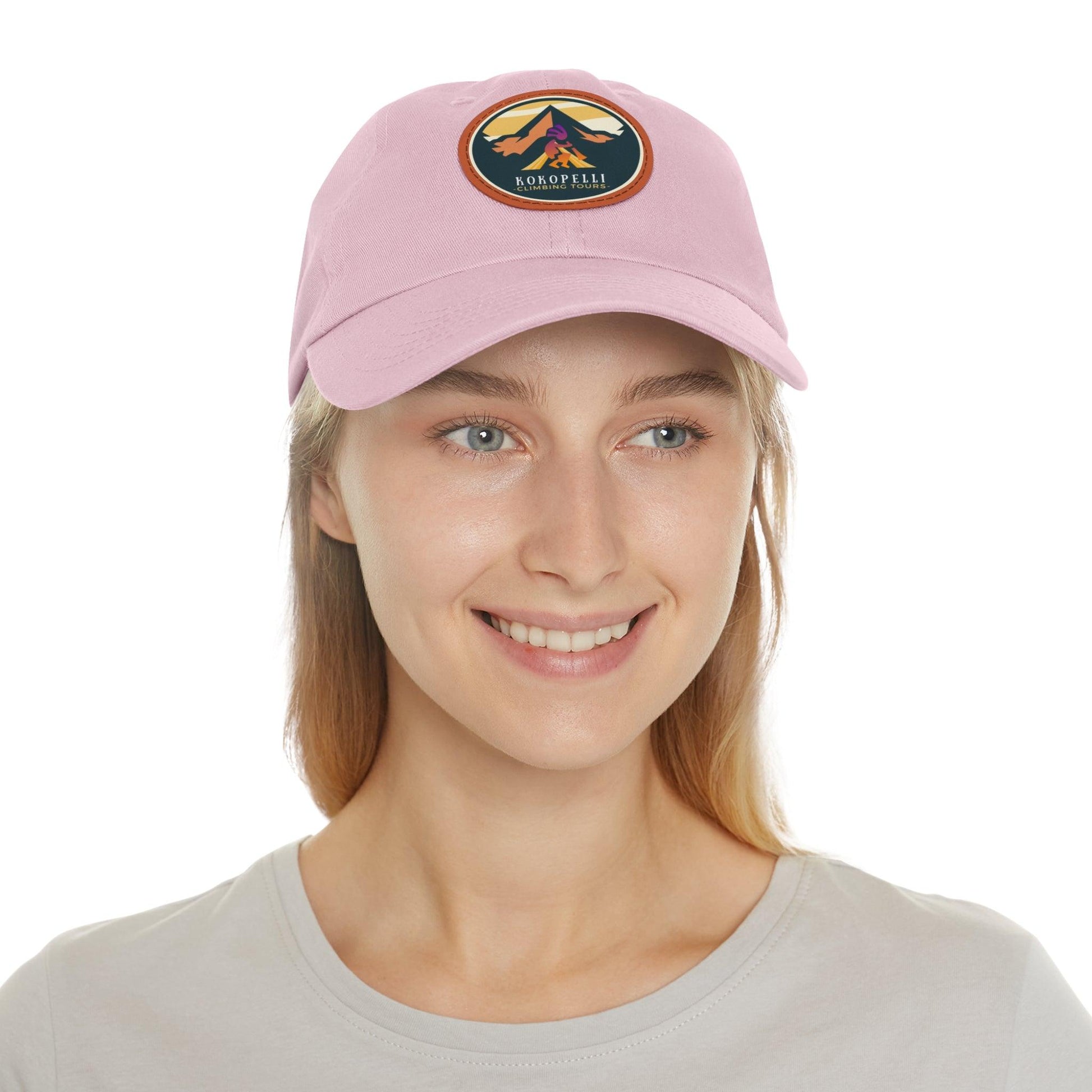 Kokopelli Climbing Leather Patch Hat - Dyno Sky