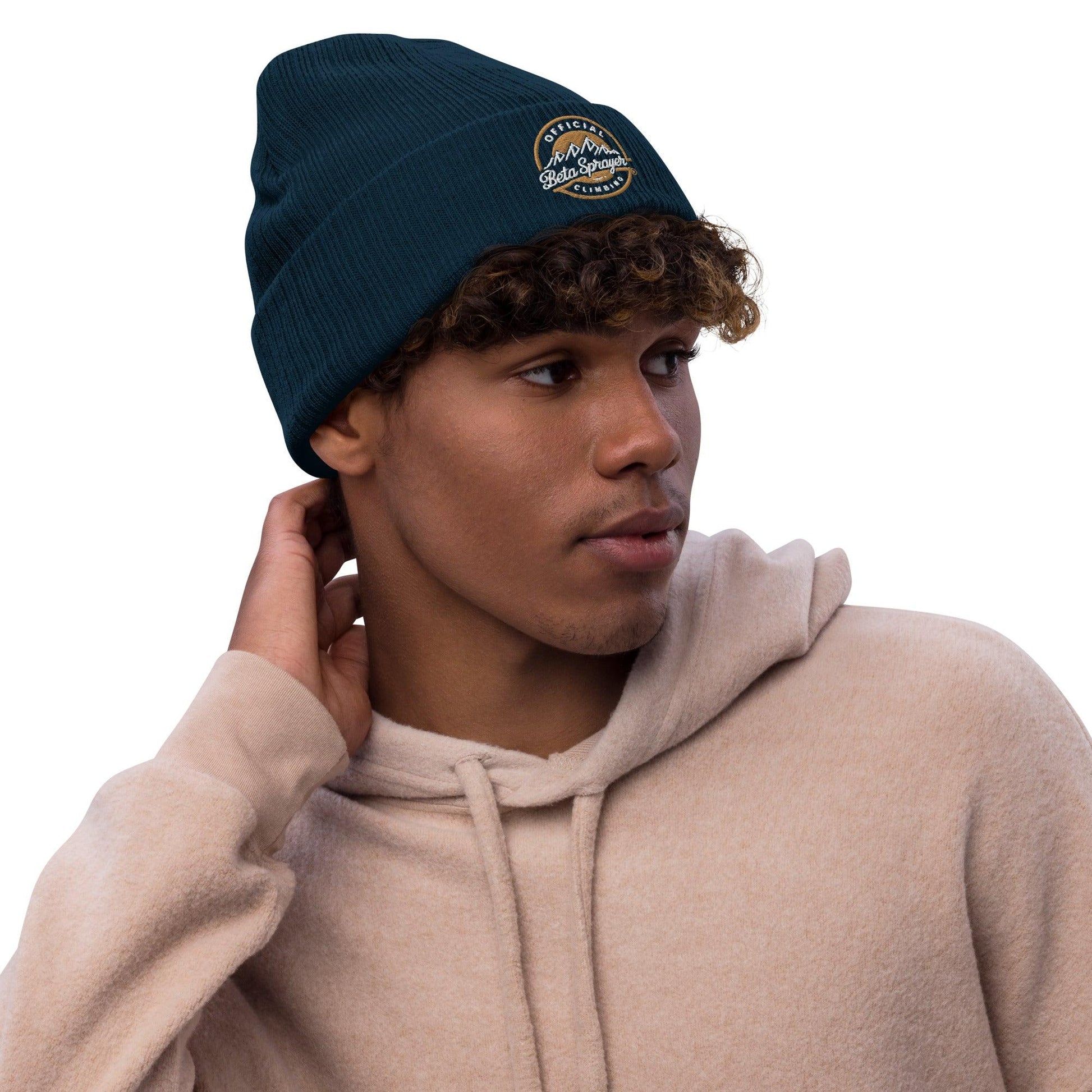 Recycled Beta Sprayer Climber Beanie - Dyno Sky