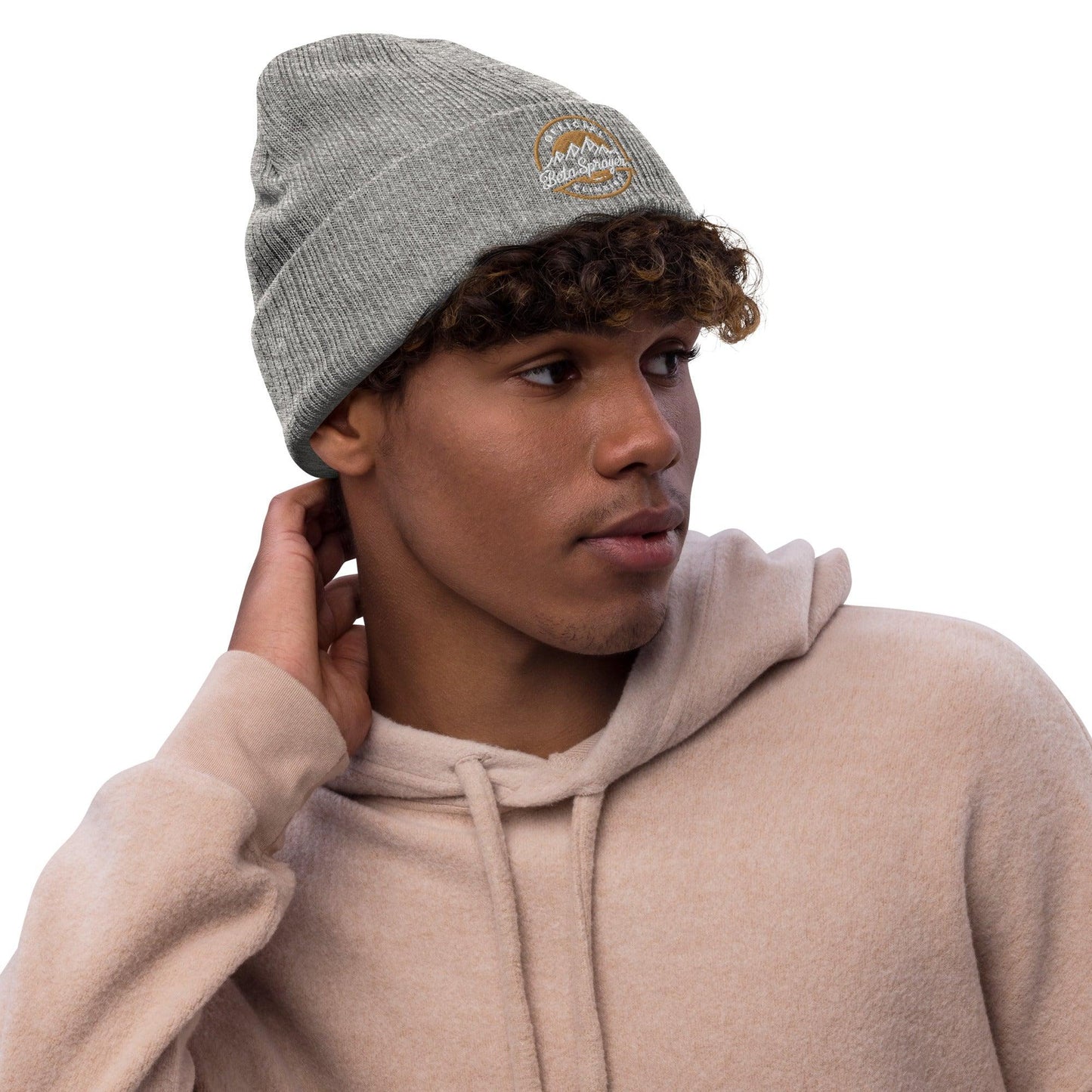 Recycled Beta Sprayer Climber Beanie - Dyno Sky